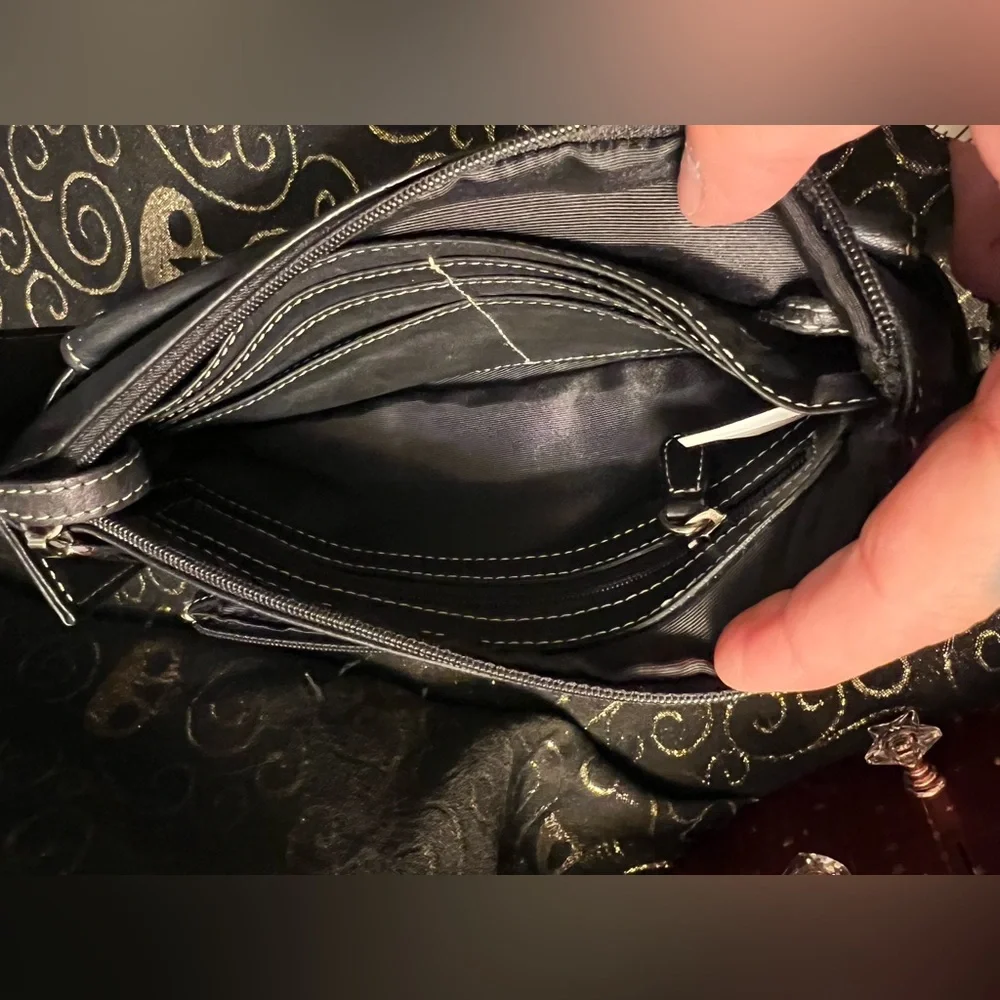 Tignanello Black Leather Clutch Wristlet
